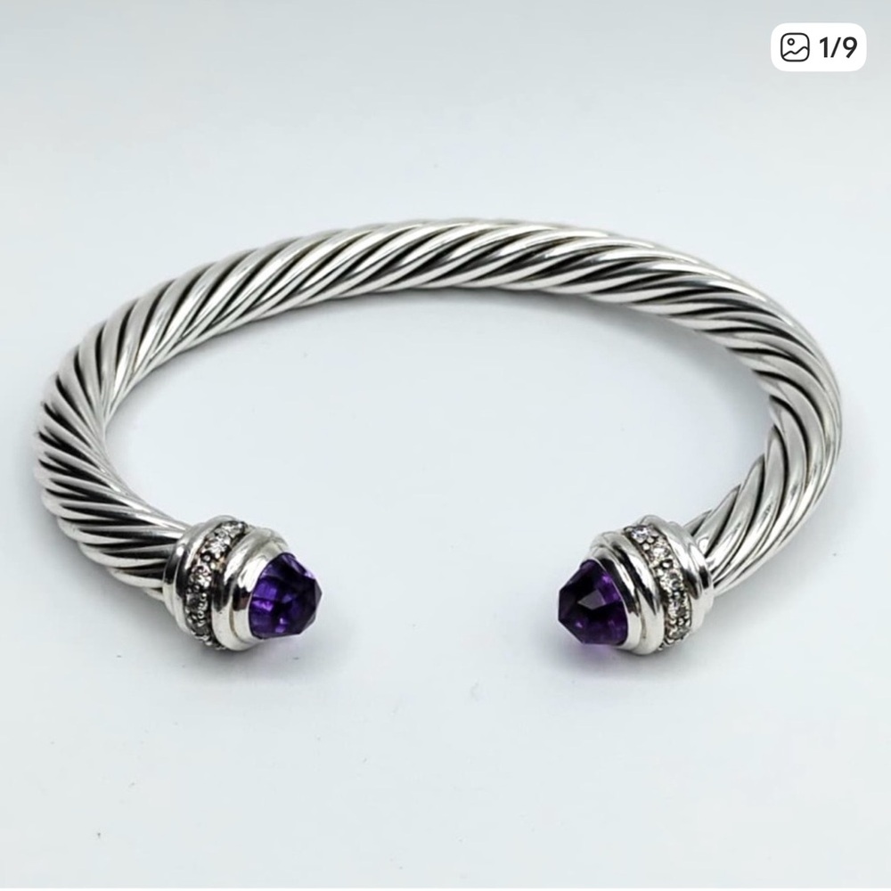 David Yurman 7mm Amethyst Diamond Bracelet